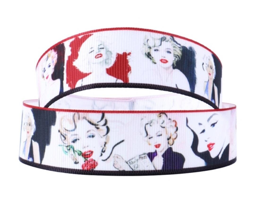 1" Marilyn Monroe Bright  Grosgrain ribbon.