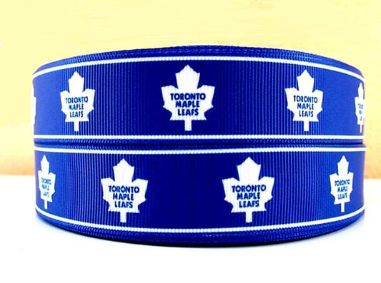 Toronto Maple Leafs Hockey Ribbon. 7/8" NHL Professional Hockey Team. Sports Team. NHL Ice Hockey
