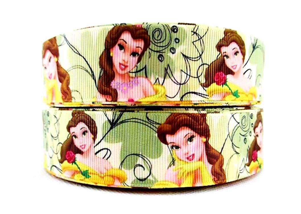 1" Beauty and The Beast Princess Belle Grosgrain Ribbon.