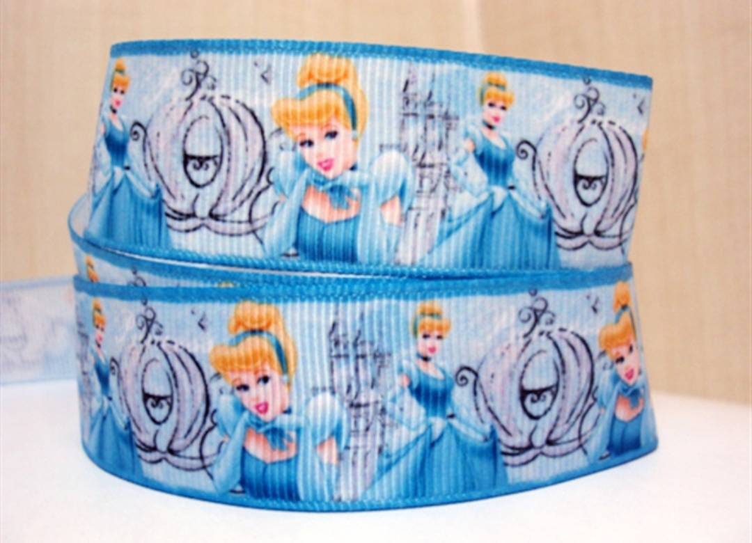 7/8" Cinderella Princess Grosgrain Ribbon. Princess Ball. Fairy God Mother