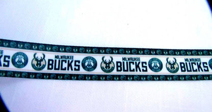 7/8" Milwaukee Bucks Basketball Grosgrain Ribbon  Sports Team Ribbon NBA Ribbon