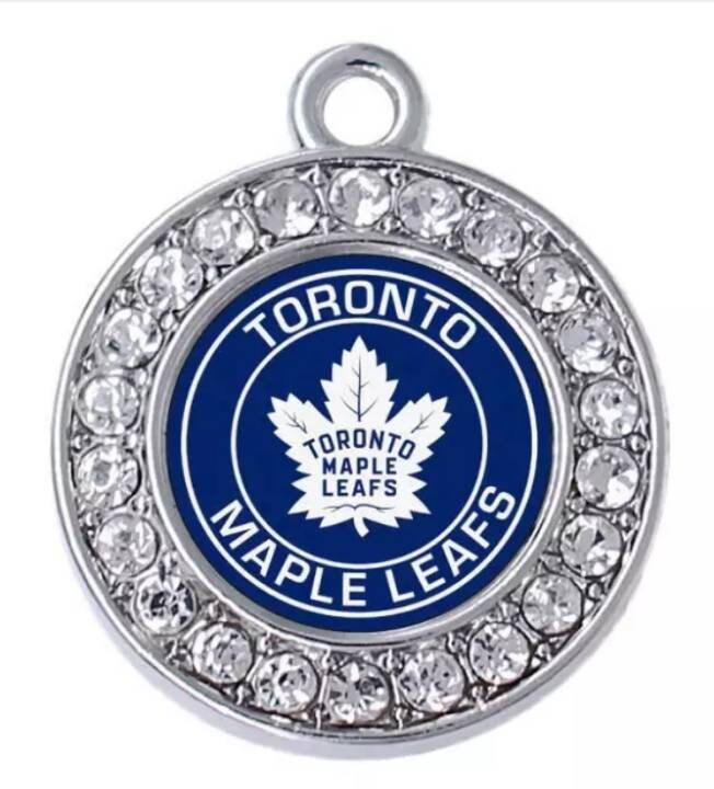 Toronto Maple Leafs Hockey Charms. NHL Professional Hockey Team.Sports Team Charms  2cm. Rhinestone Charms Jewelry