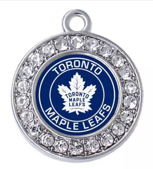 Toronto Maple Leafs Hockey Charms. NHL Professional Hockey Team.Sports Team Charms  2cm. Rhinestone Charms Jewelry
