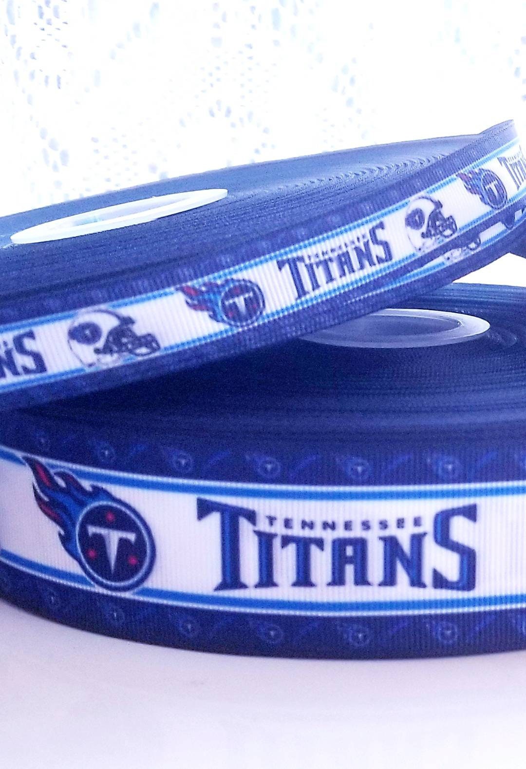 Tennessee Titans Grosgrain Ribbon. Comes in 5/8" 7/8" 1.5"  NFL Football Sports Team Ribbon