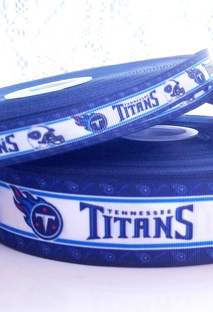 Tennessee Titans Grosgrain Ribbon. Comes in 5/8" 7/8" 1.5"  NFL Football Sports Team Ribbon