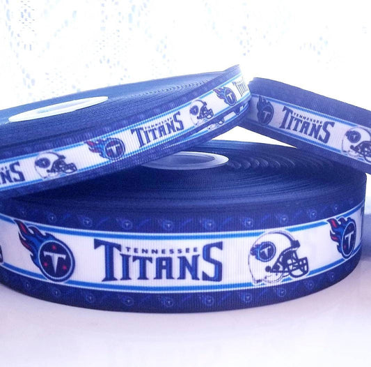 Tennessee Titans Grosgrain Ribbon. Comes in 5/8" 7/8" 1.5"  NFL Football Sports Team Ribbon