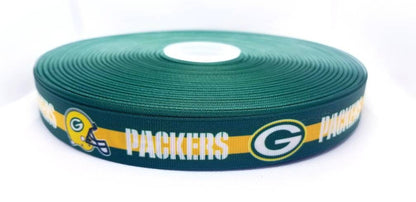 7/8" Green Bay Packers Grosgrain Ribbon. NFL Football Sports Ribbon. Packers Fan