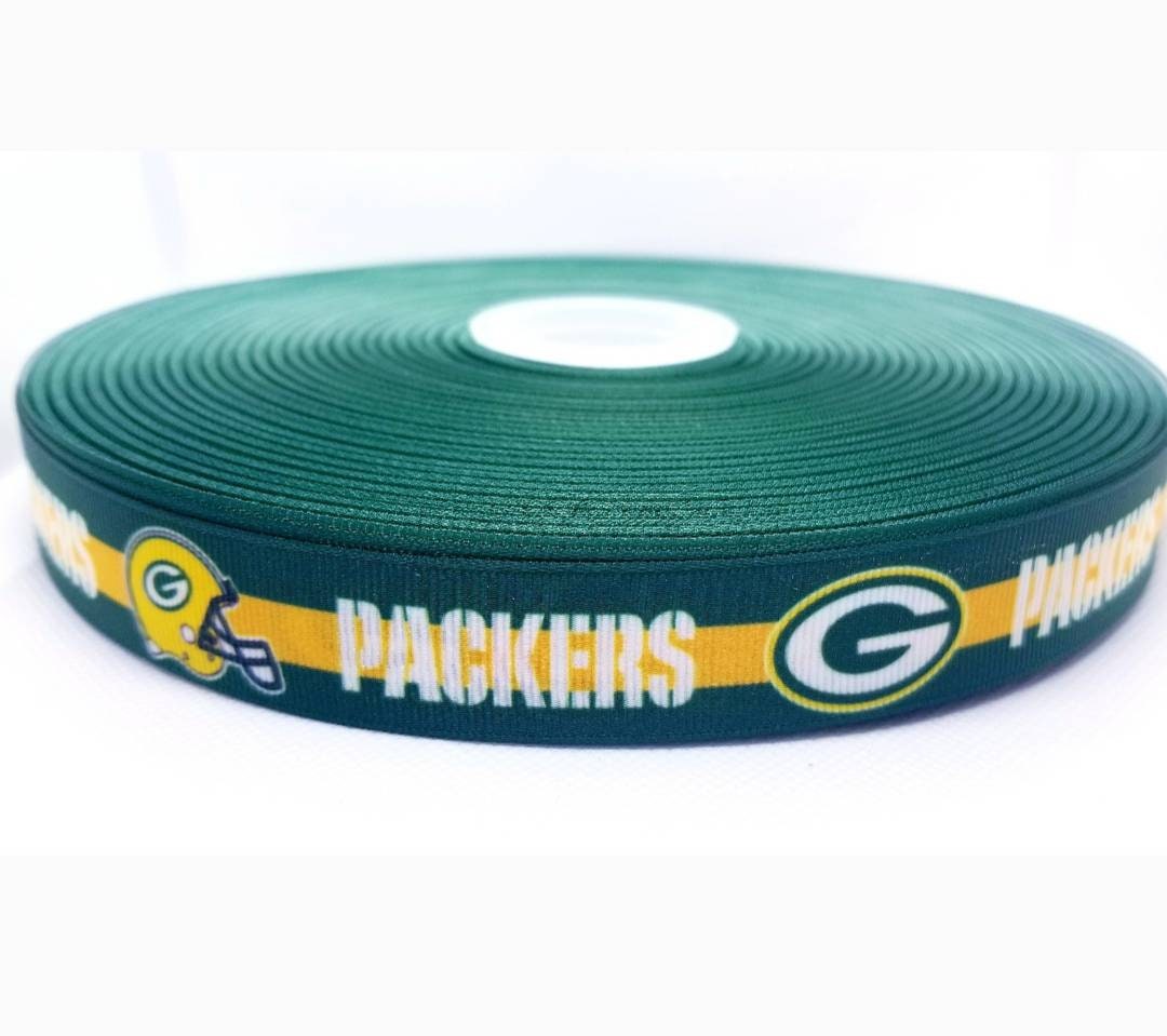 7/8" Green Bay Packers Grosgrain Ribbon. NFL Football Sports Ribbon. Packers Fan