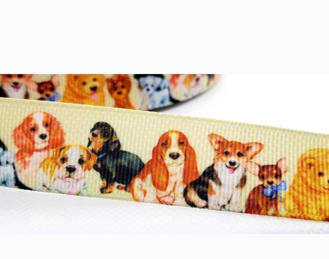 6 yards in stock - 7/8'' Puppy Dog Ribbon. Pet Gifts. Puppy Parade. Adopt a pet.