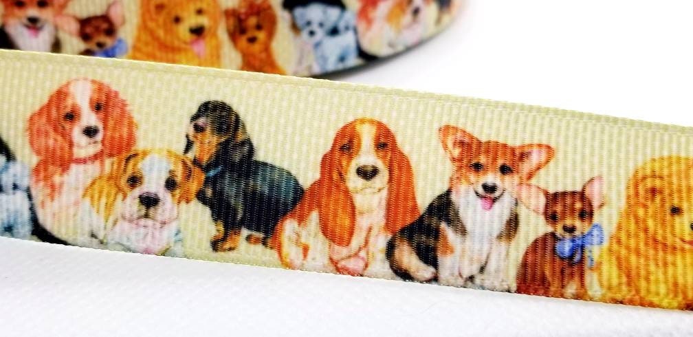 6 yards in stock - 7/8'' Puppy Dog Ribbon. Pet Gifts. Puppy Parade. Adopt a pet.