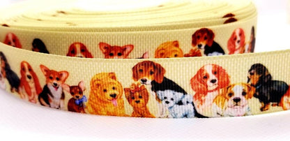 6 yards in stock - 7/8'' Puppy Dog Ribbon. Pet Gifts. Puppy Parade. Adopt a pet.