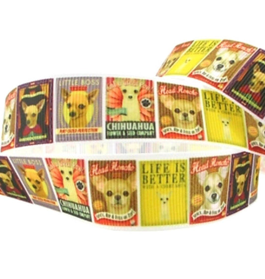 7/8'' Chihuahua Dog Ribbon