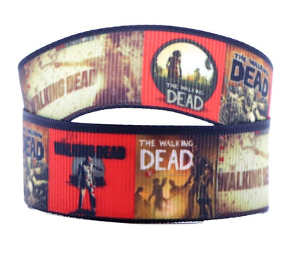 1.5" Walking Dead Grosgrain Ribbon. Zombie Ribbon.