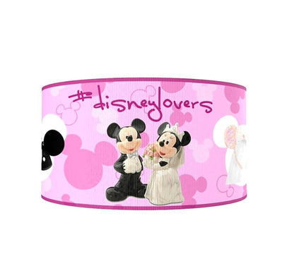 7/8" Mickey and Minnie Mouse Bride and Groom Grosgrain Ribbon. Wedding Ribbon. Mickey Mouse Wedding. Minnie Mouse Wedding day. Valentine's