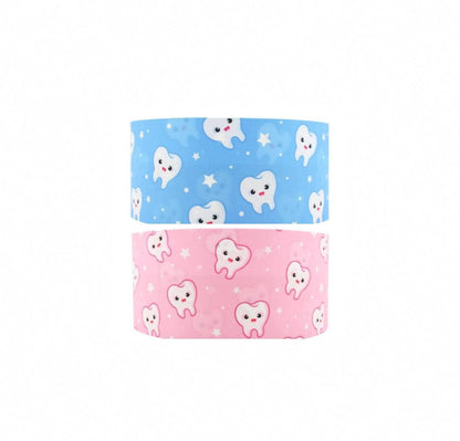 7/8" Pink and Blue Tooth fairy Grosgrain Ribbon. Boy and Girl Tooth Fairy Ribbon. Toothbrush Dentist