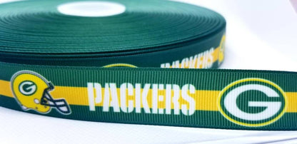 7/8" Green Bay Packers Grosgrain Ribbon. NFL Football Sports Ribbon. Packers Fan