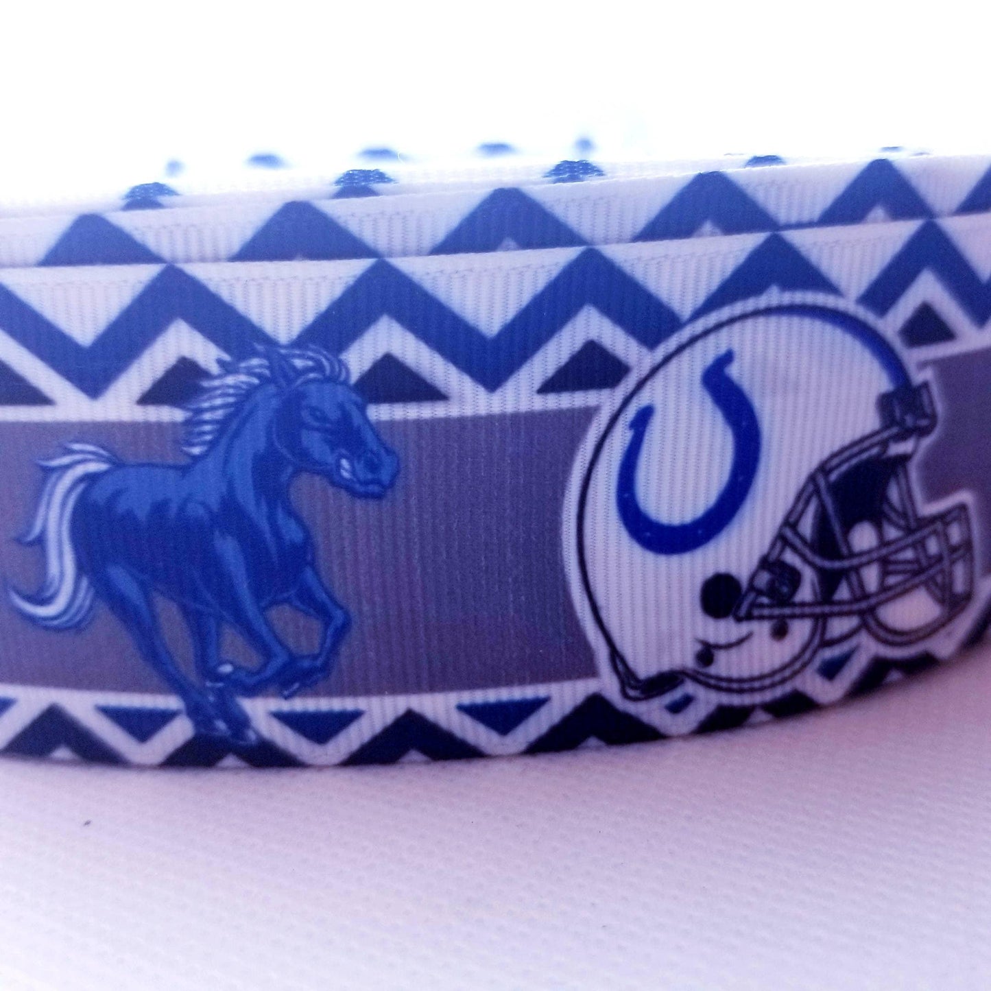 7/8" Indianapolis Colts. Grosgrain Ribbon. Football Ribbon NFL Sports Ribbon