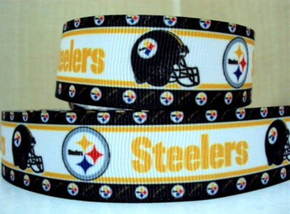 1.5" Pittsburgh Steelers Grosgrain Ribbon. Bright Colors NFL Football Sports Teams