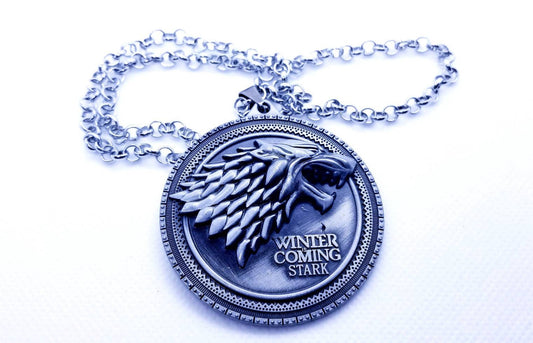 White Wolf Jon Snow- Snow Wolf Medal Medallion GOT- Game of Thrones- White Wolf- Winterfell Winter is coming. The Starks