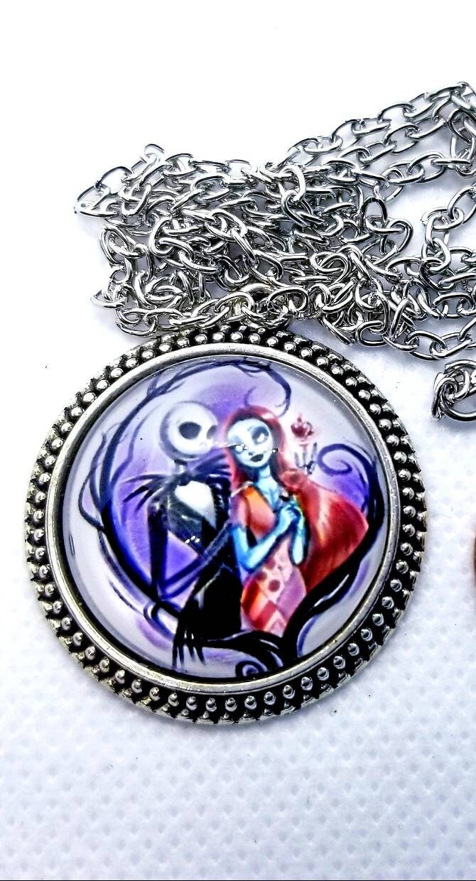 SALE!!! Jack Skellington and Sally Necklace. Jack and Sally Charm. 2.5cm
