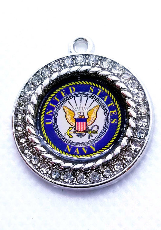 United States Navy Charms in 2.5cm. Rhinestone Charms U.S. Navy Jewlery Bald Eagle Navy Seal