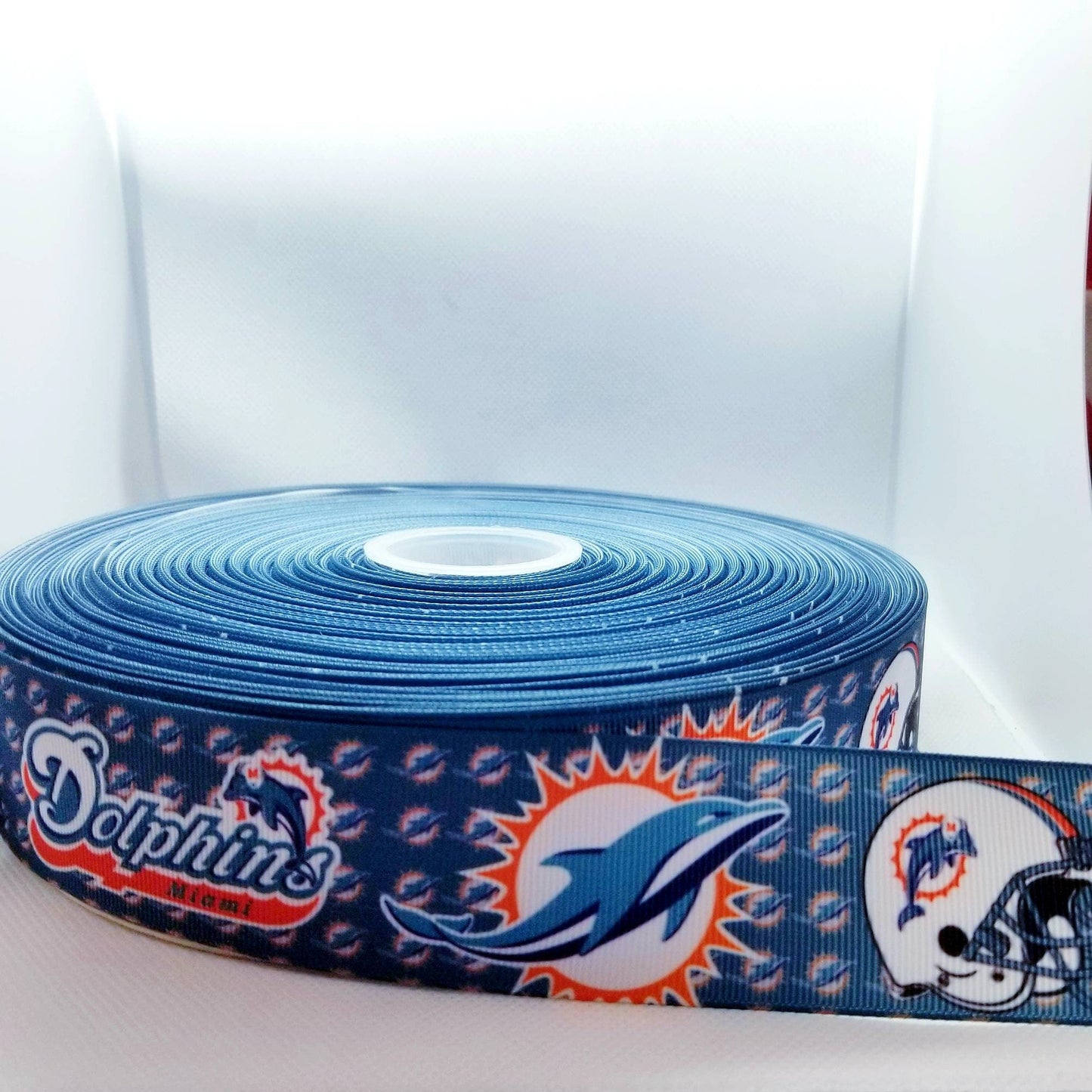 1.5" Miami Dolphins Grosgrain Ribbon. Football Ribbon NFL Sports Team Ribbon