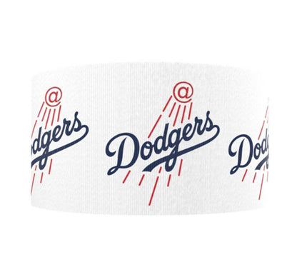 7/8" Los Angeles Dodgers Grosgrain Ribbon. MLB Sports Team Ribbon