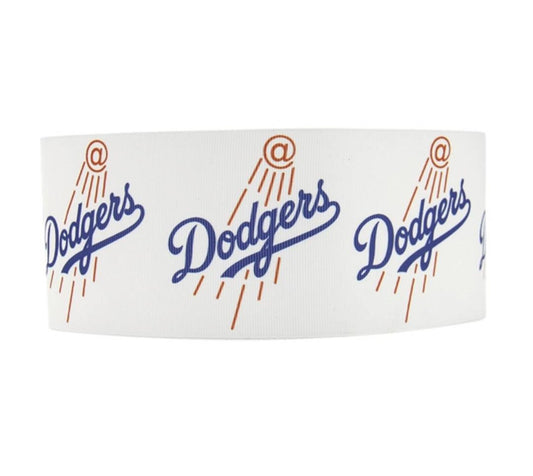 7/8" Los Angeles Dodgers Grosgrain Ribbon. MLB Sports Team Ribbon