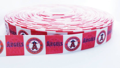 7/8" Los Angeles Angeles Grosgrain Ribbon. Baseball Sports MLB Ribbon