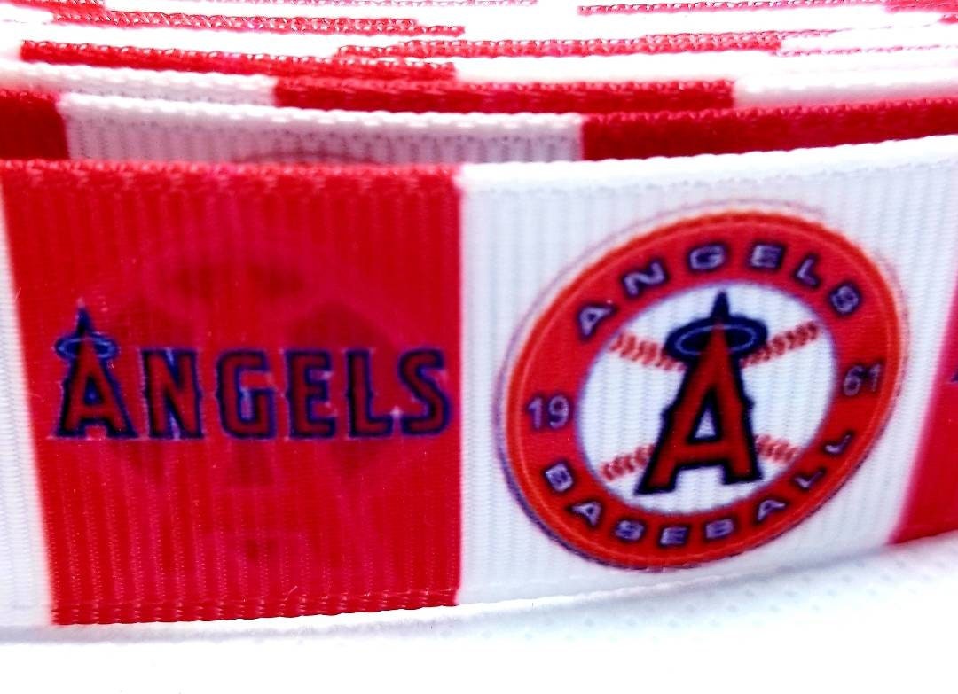 7/8" Los Angeles Angeles Grosgrain Ribbon. Baseball Sports MLB Ribbon