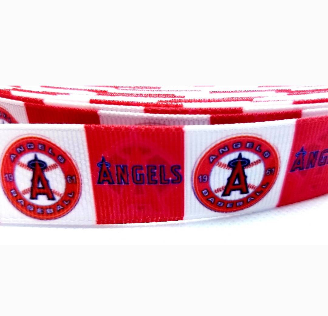 7/8" Los Angeles Angeles Grosgrain Ribbon. Baseball Sports MLB Ribbon