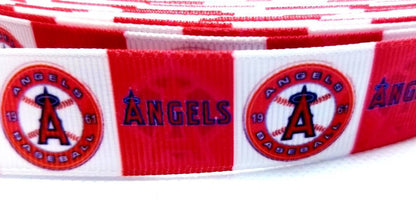 7/8" Los Angeles Angeles Grosgrain Ribbon. Baseball Sports MLB Ribbon