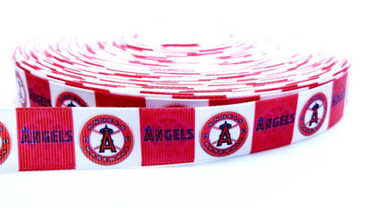 7/8" Los Angeles Angeles Grosgrain Ribbon. Baseball Sports MLB Ribbon