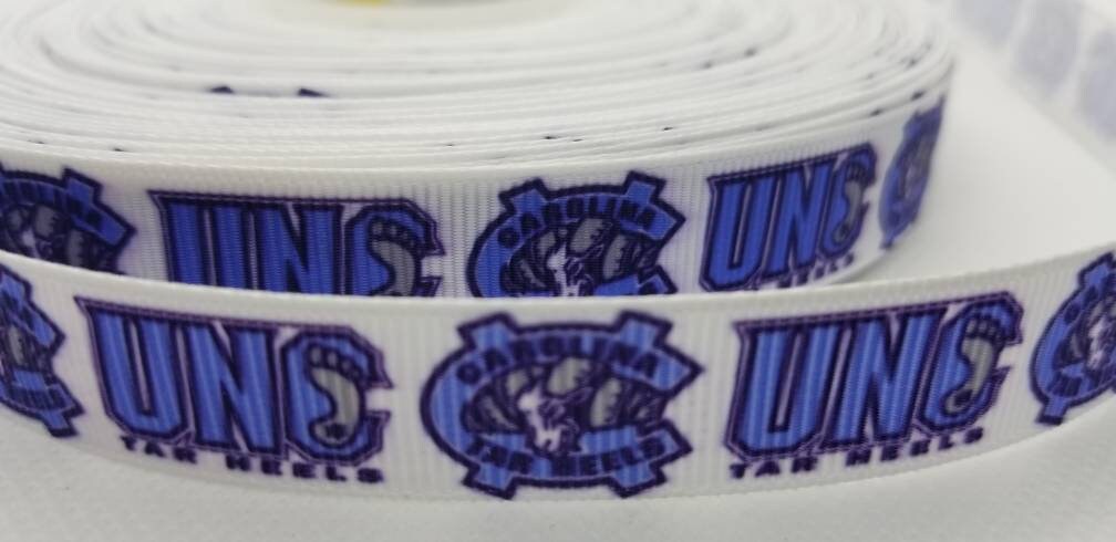 5/8" North Carolina Tar Heels Basketball Grosgrain Ribbon University Basketball Teams Ribbon Basket Ball Theme