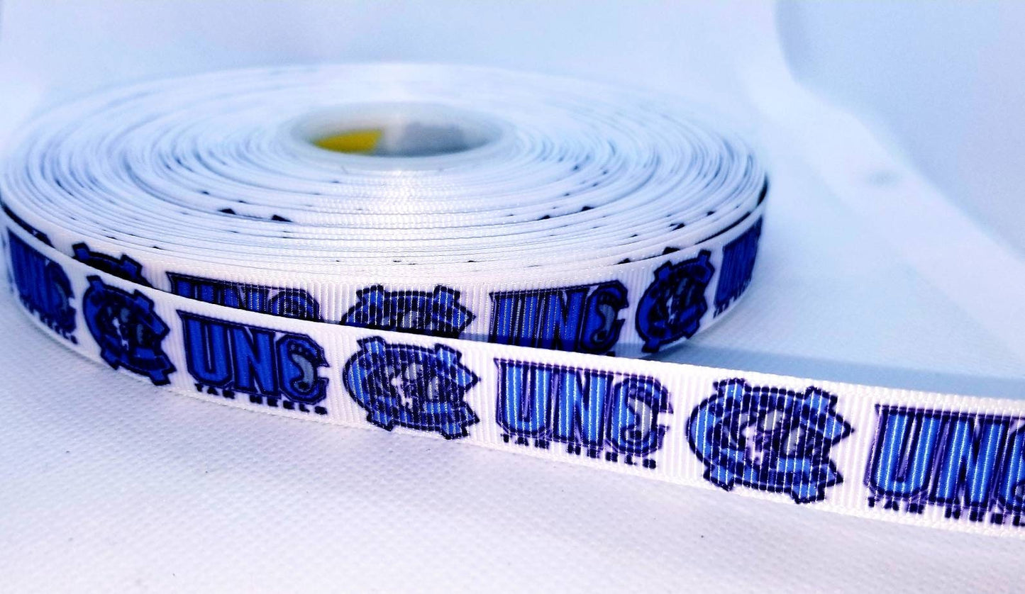 5/8" North Carolina Tar Heels Basketball Grosgrain Ribbon University Basketball Teams Ribbon Basket Ball Theme