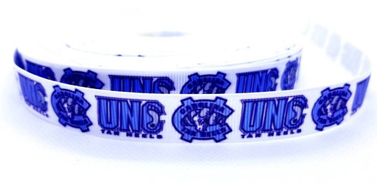 5/8" North Carolina Tar Heels Basketball Grosgrain Ribbon University Basketball Teams Ribbon Basket Ball Theme