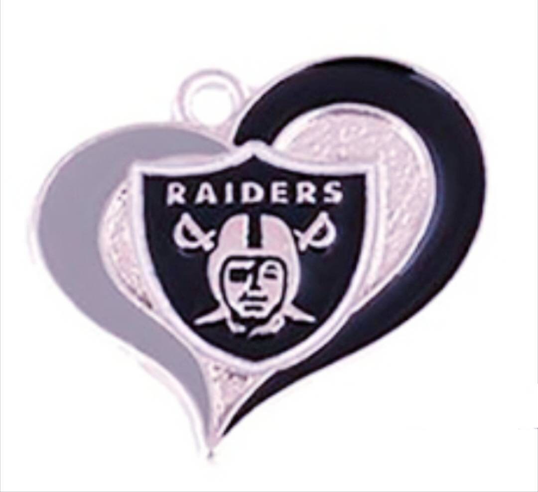 Las Vegas Raiders Football Charms. Sports Team Charms. NFL Heart  Charms 25mm
