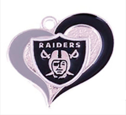 Las Vegas Raiders Football Charms. Sports Team Charms. NFL Heart  Charms 25mm