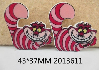 Alice and Wonderland Cheshire Cat resin Flatback. Planar resin. Hair Embellishment. Bow charm Supplies. Party Favor