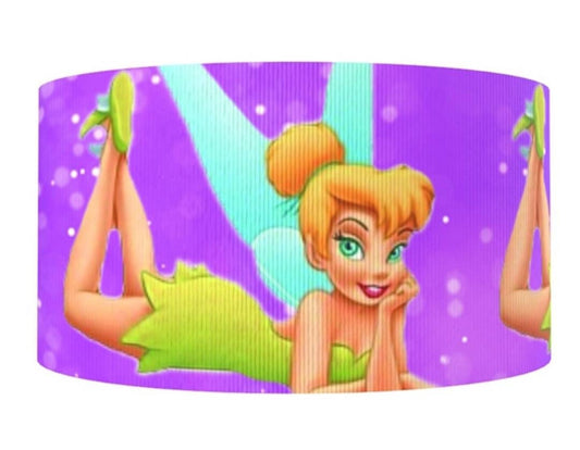 1" Tinkerbell Fairy Bright Colored Ribbon. Tinkerbell grosgrain ribbon. Favorite