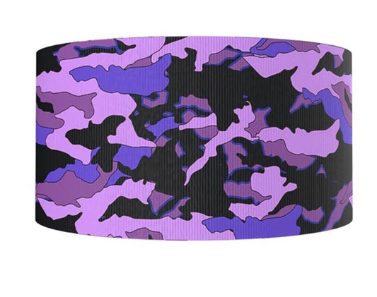 7/8" Unique Purple colored Camouflage Ribbon.