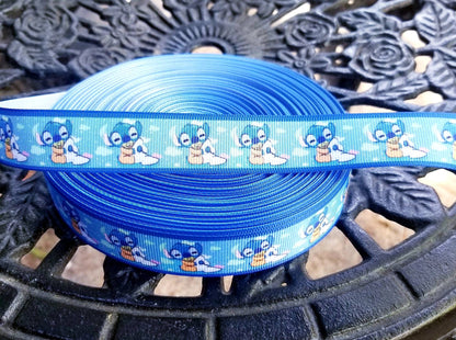 7/8" Lilo and Stitch Grosgrain Ribbon. Bow Ribbon