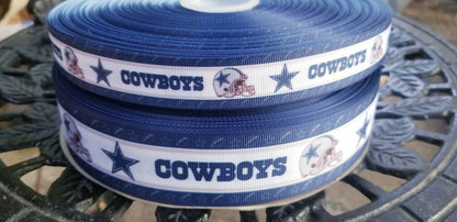 7/8" 1.5" Dallas Cowboys Grosgrain Ribbon. NFL Football Sports Team Ribbon