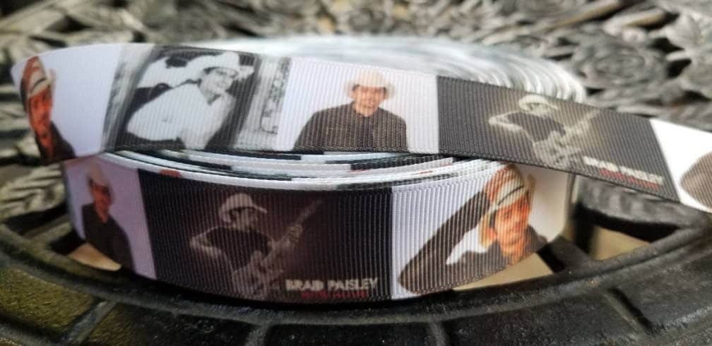 7/8" Brad Paisley Country Singer grosgrain ribbon