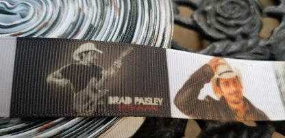 7/8" Brad Paisley Country Singer grosgrain ribbon