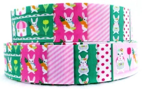 5/8" or 1" Easter Bunny Holiday Ribbon