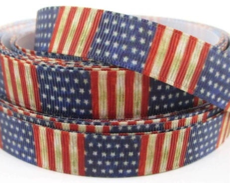 7/8" Independence Day American Flag 4th of July Holiday Ribbon