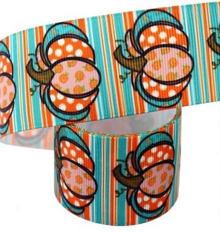 7/8" or 1.5" Fall Pumpkin Harvest Thanksgiving Holiday Ribbon