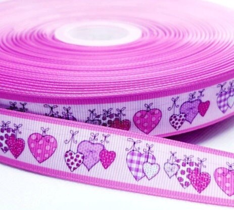 7/8" Valentine's Day Hanging Hearts Holiday Ribbon