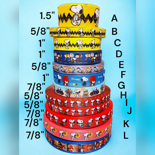 5/8" or 7/8" or 1" or 1.5" Beagle Dog Kids Cartoon Ribbon